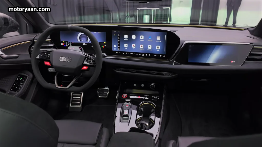 2026 Audi RS5 sedan complete front interior with digital cockpit and RS seats