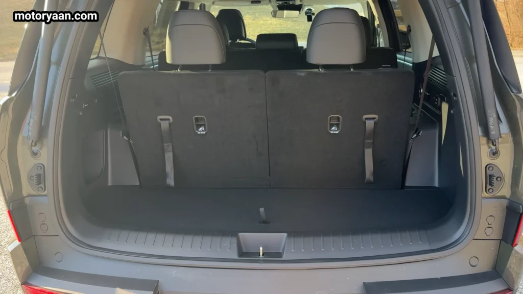2026 Hyundai Santa Fe XRT cargo space with third row upright