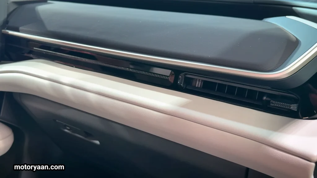 2027 Toyota Highlander EV passenger side dashboard and glove box area