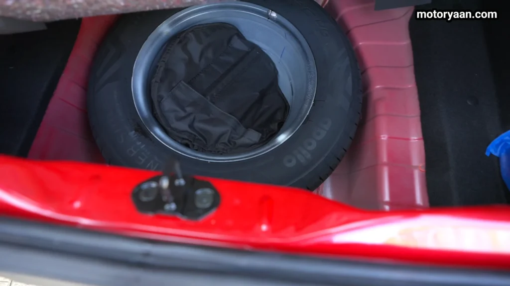 Tata Punch Adventure Variant spare wheel inside boot