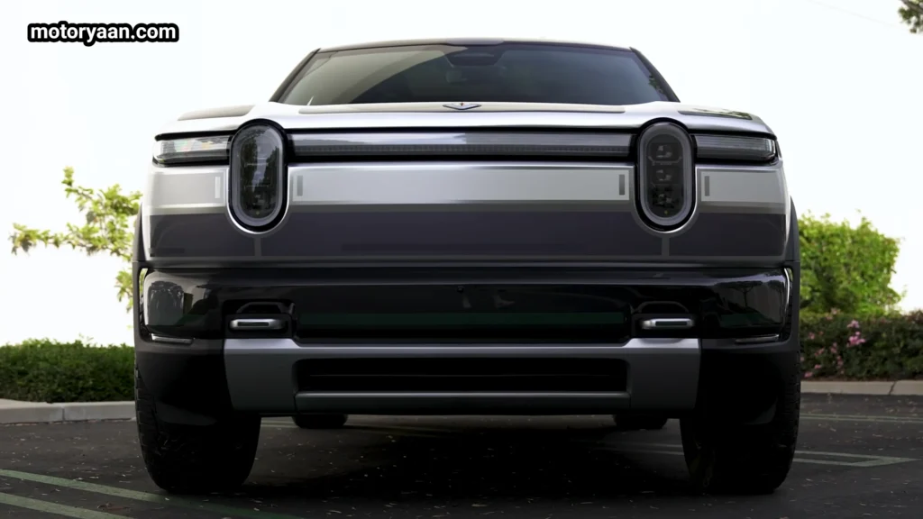 2026 Rivian R2 front profile with signature oval light bar