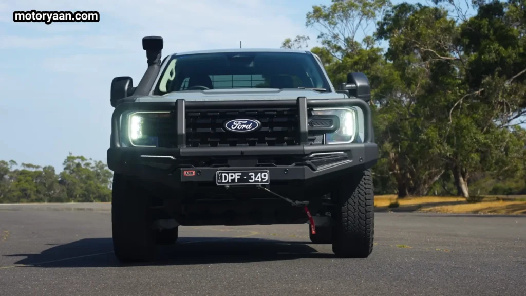 2026 Ford Ranger Super Duty front profile with heavy duty grille and bumper