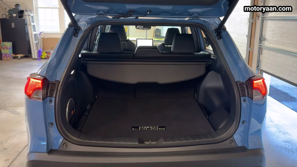 Cargo area of 2026 Toyota Corolla Cross Hybrid XSE
