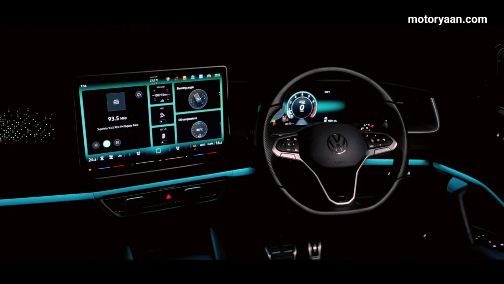 Volkswagen Tayron interior ambient lighting at night