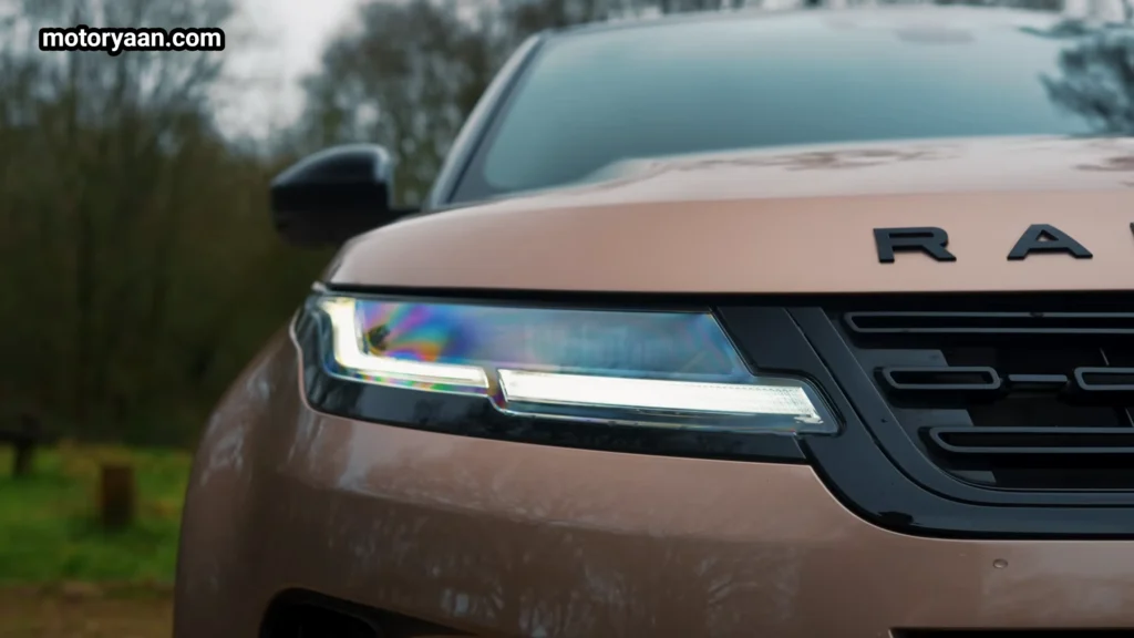 Range Rover Evoque LED headlight close up
