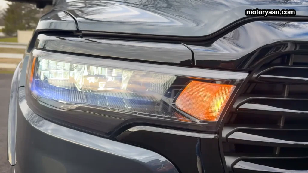 2026 Ram 1500 Laramie LED headlight close up with reflector housing