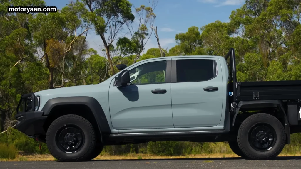 2026 Ford Ranger Super Duty side profile showing front cabin and doors
