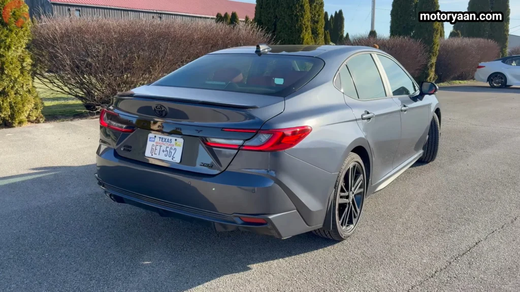 2026 Toyota Camry Hybrid rear three quarter view