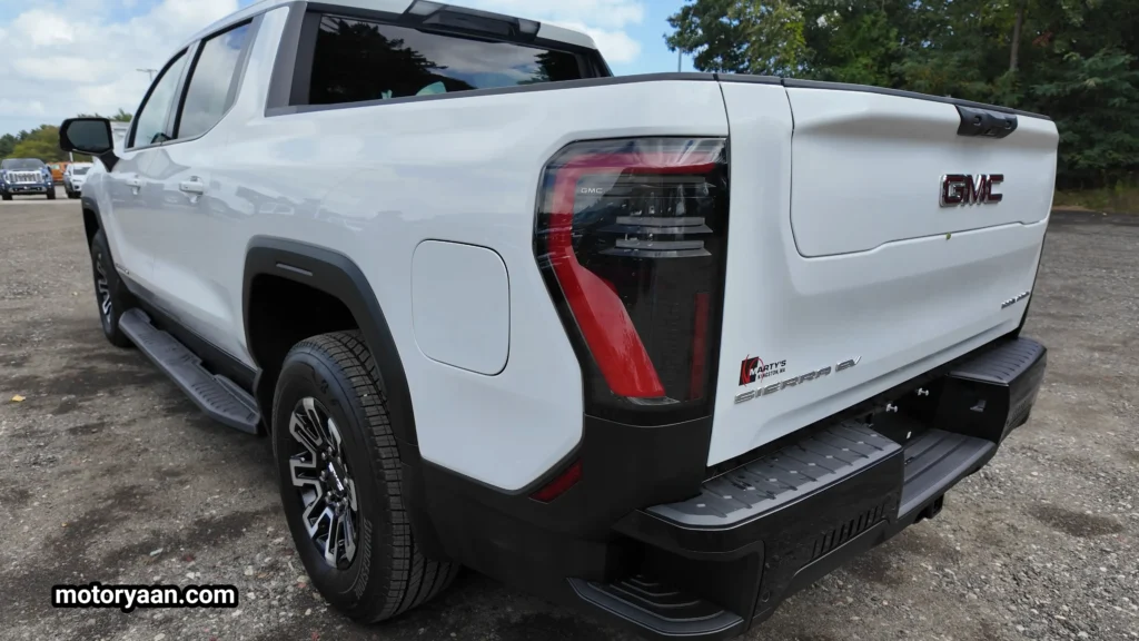 2026 GMC Sierra EV Elevation side and rear profile with LED tail lights