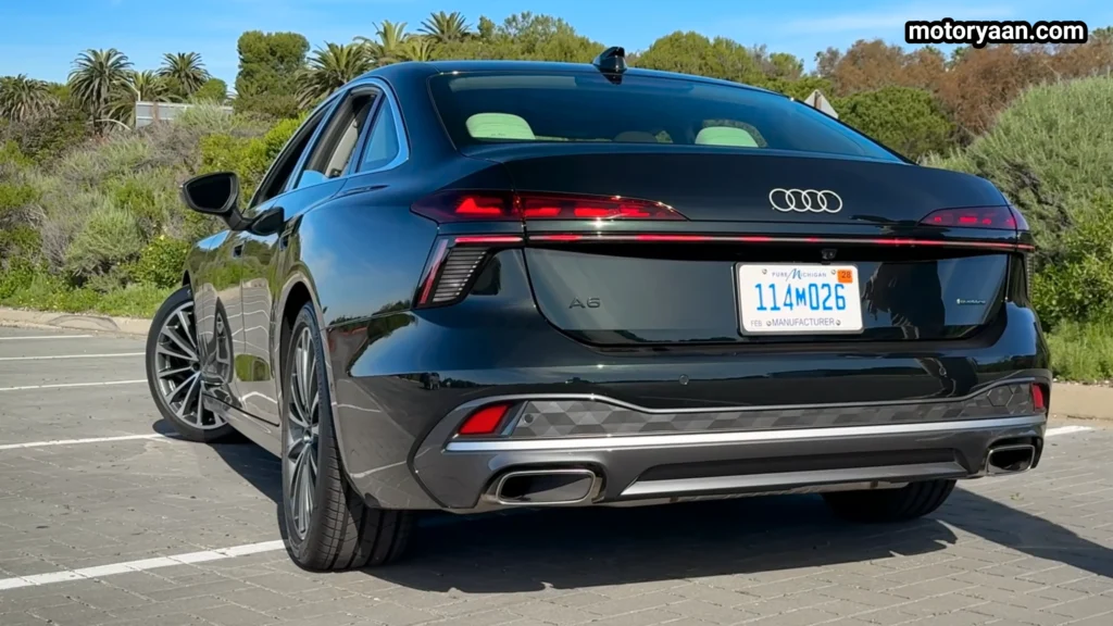 Rear view of the 2026 Audi A6 TFSI with full width OLED tail lights