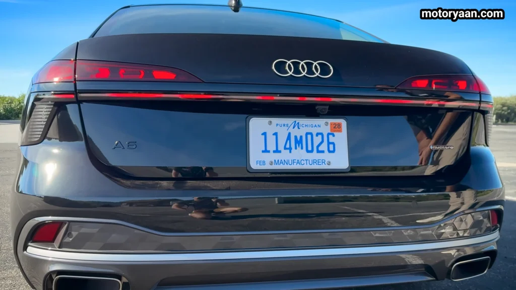 Close up of OLED tail light design on the 2026 Audi A6 TFSI