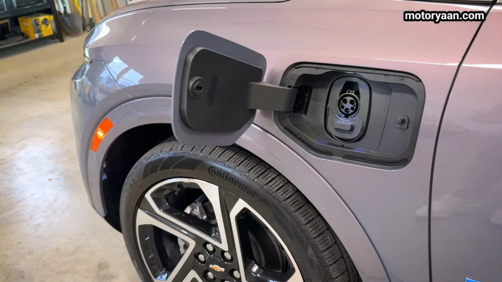 Charging port on the 2026 Chevrolet Equinox EV LT with illuminated door