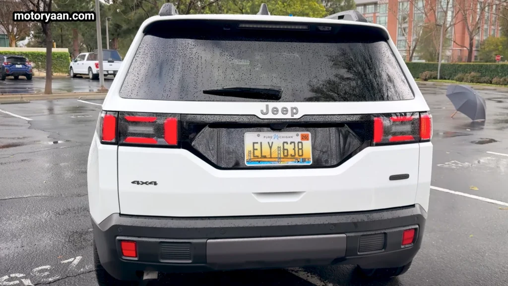 2026 Jeep Cherokee Hybrid rear profile with LED tail lights