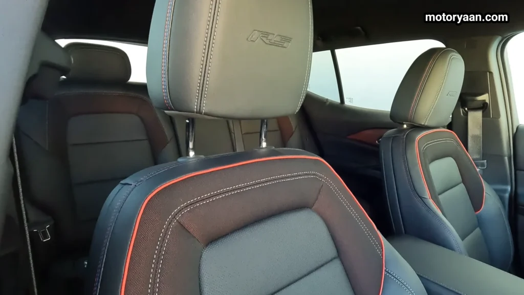 2026 Chevrolet Equinox EV RS front and second row seats with RS stitching