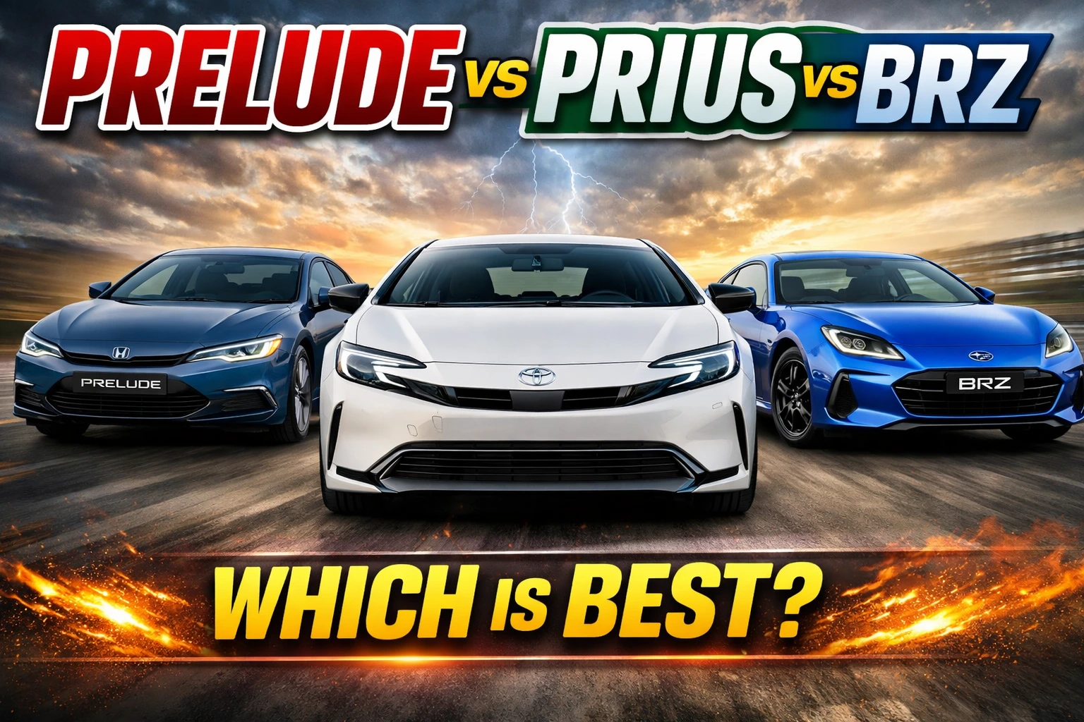 Honda Prelude vs Prius vs BRZ