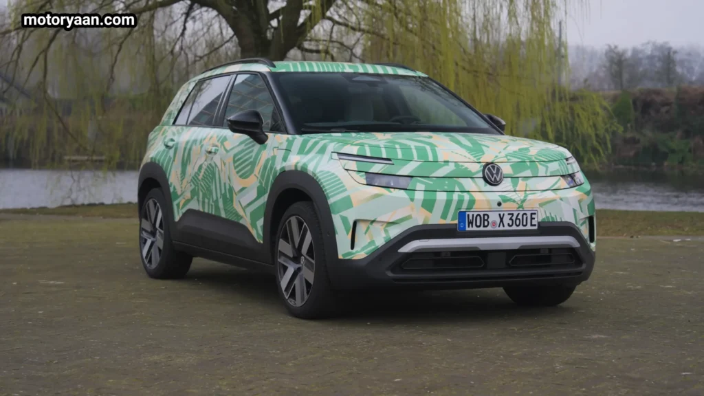 Volkswagen ID Cross front fascia and side profile with LED headlights and crossover stance