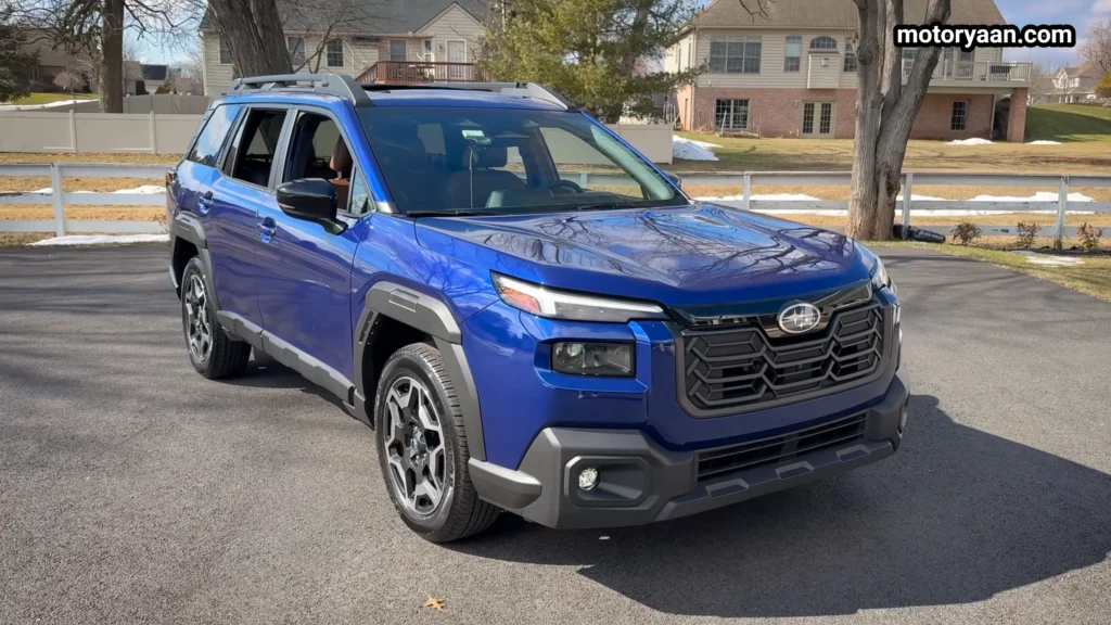 2026 Subaru Outback front three quarter view showcasing design and stance