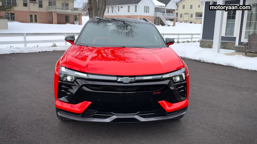 2026 Chevrolet Blazer EV SS front profile with aggressive EV performance SUV design