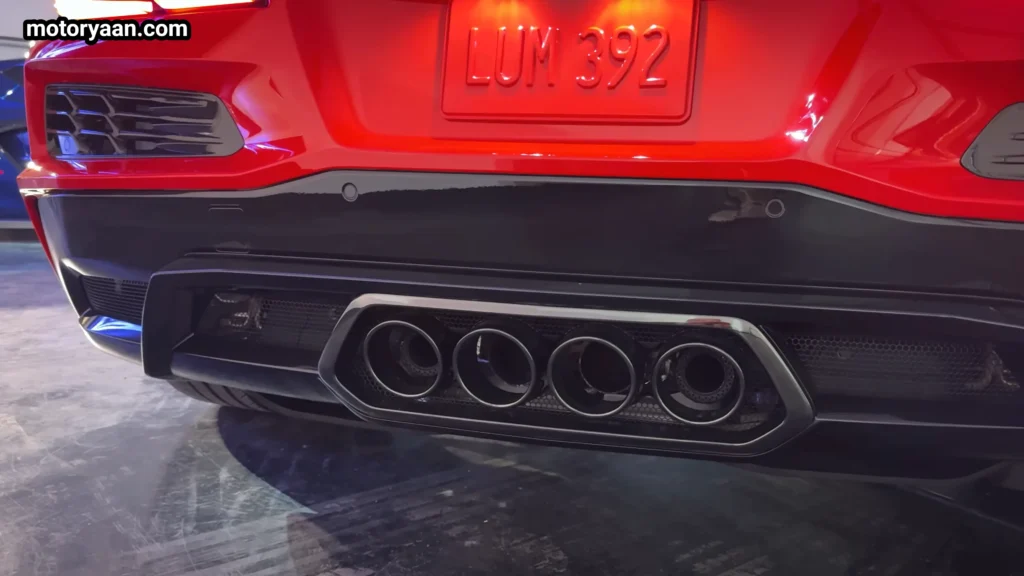 Quad exhaust system of 2027 Chevrolet Corvette Grand Sport performance exhaust