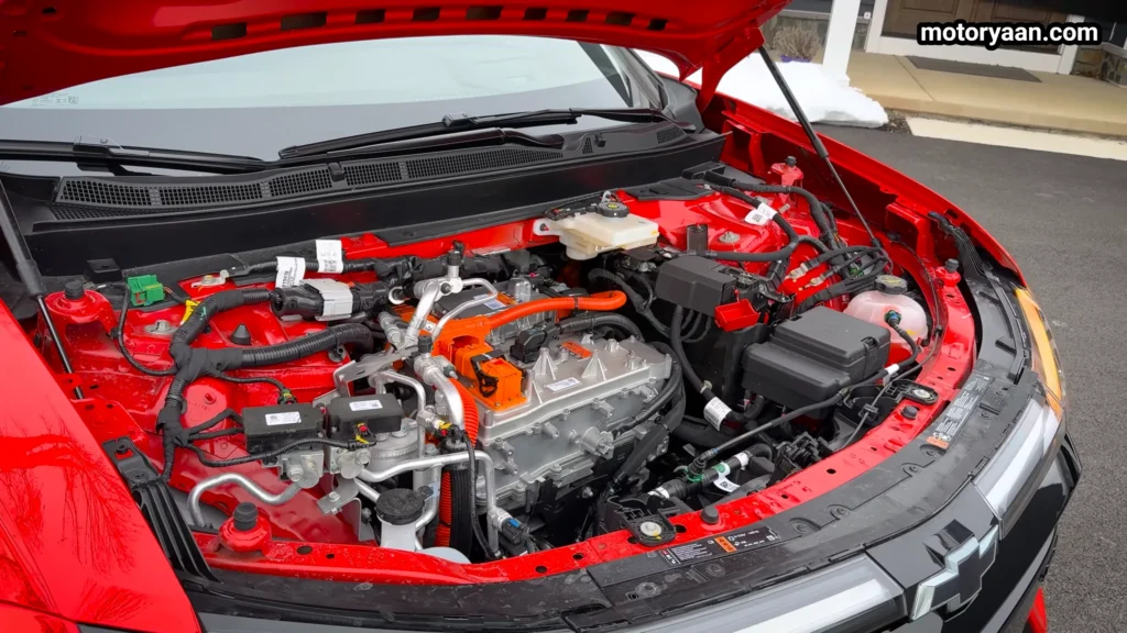 2026 Chevrolet Blazer EV SS electric powertrain under the hood with front motor setup