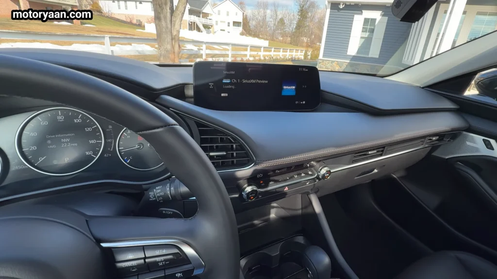 2026 Mazda 3 infotainment system with widescreen display and rotary controller