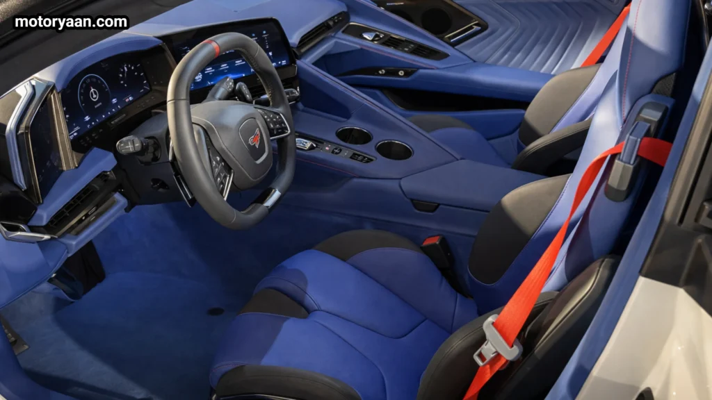 Interior layout of 2027 Chevrolet Corvette Grand Sport with digital displays