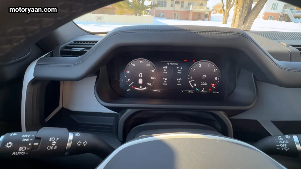 Defender 110 X Dynamic SE digital instrument cluster display