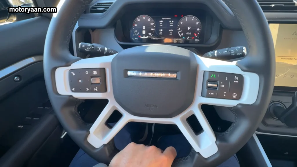 Defender 110 X Dynamic SE steering wheel with mounted controls