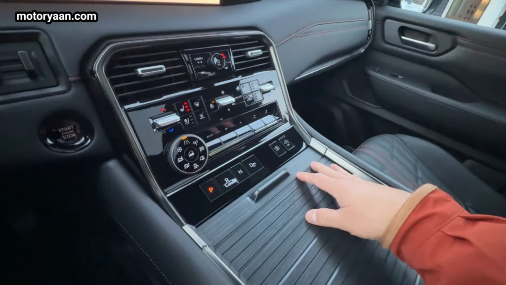 2026 Nissan Armada Pro 4X centre console with climate control buttons