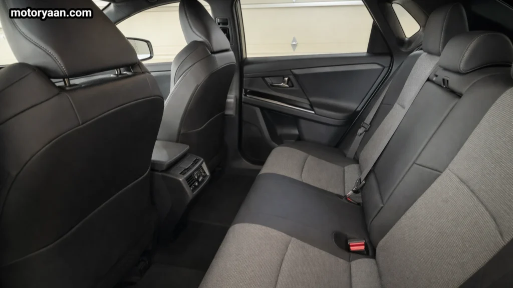 2026 Toyota bZ XLE Plus rear seats second row space