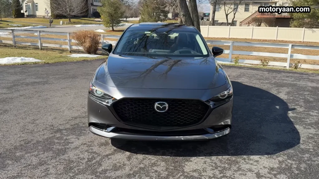 2026 Mazda 3 2.5 Turbo Premium Plus front view with large grille and LED headlights