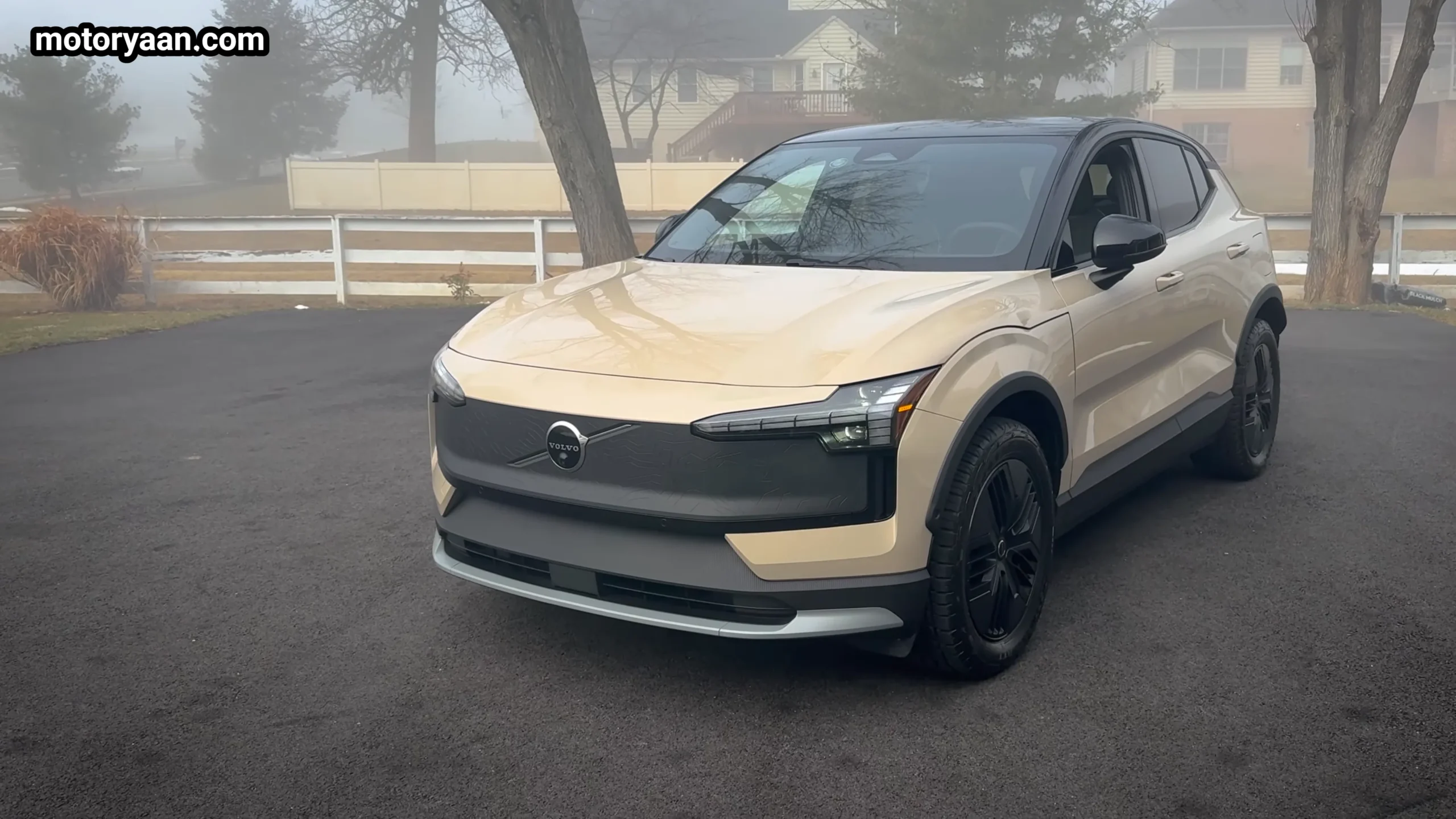 2026 Volvo EX30 Cross Country front three quarter view showing compact SUV stance