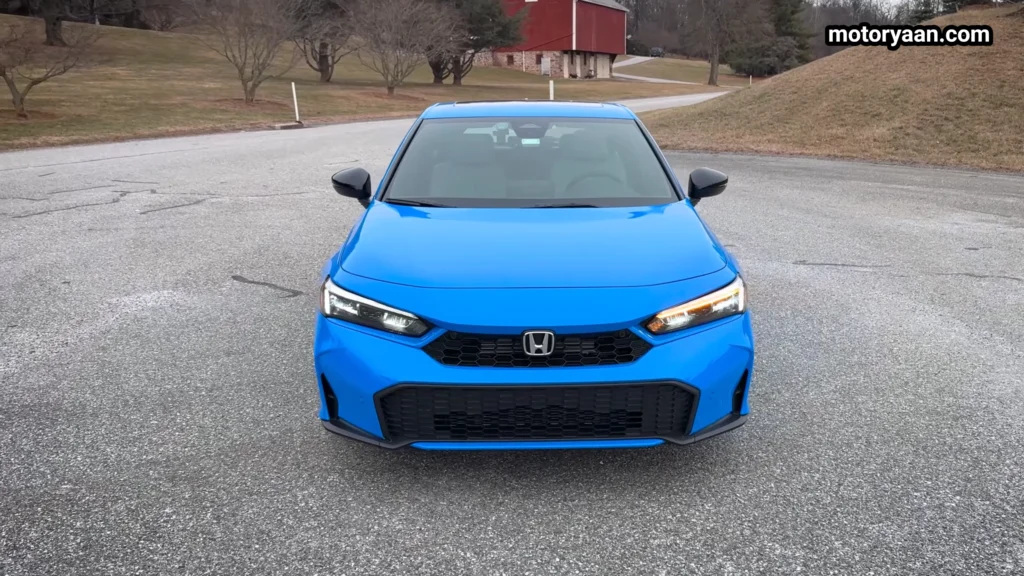 2026 Honda Civic Hybrid Hatchback complete front profile with LED headlights and grille