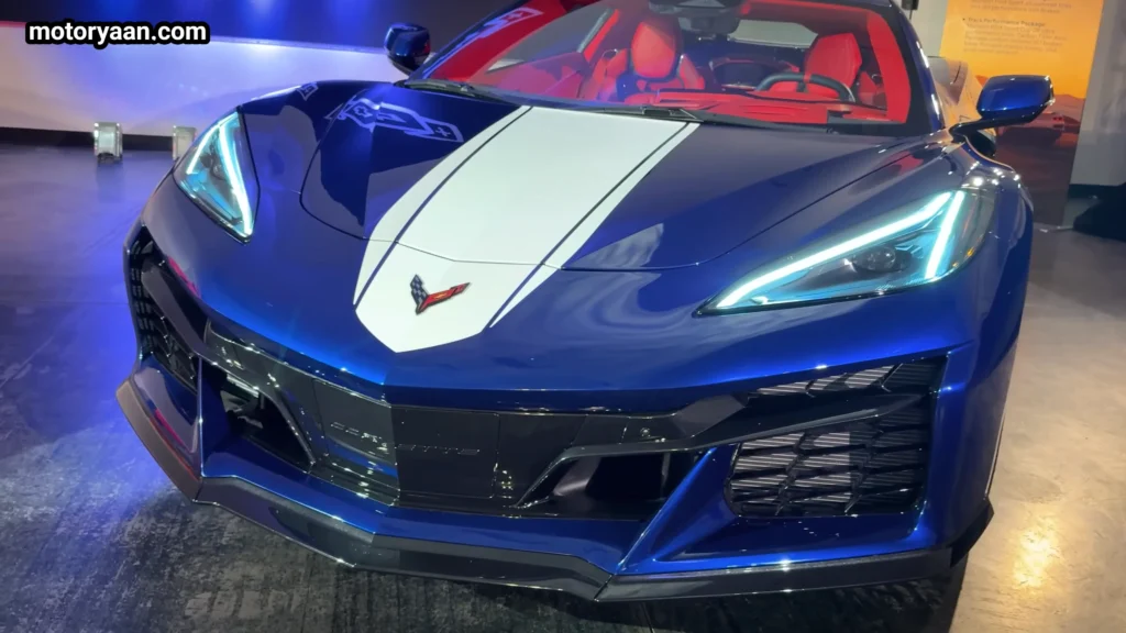 Close up front design of 2027 Chevrolet Corvette Grand Sport showing splitter and vents