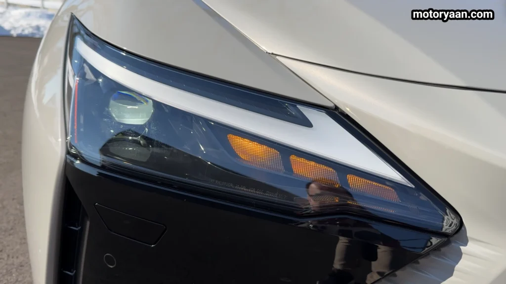 2026 Lexus RZ 550e F Sport LED headlight close up