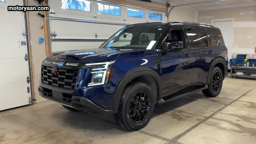 2026 Nissan Armada Pro 4X front side profile with large SUV stance