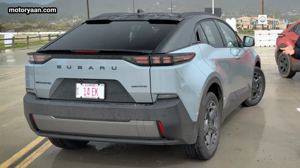 2026 Subaru Uncharted side and rear three quarter profile electric SUV