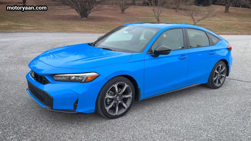 2026 Honda Civic Hybrid Hatchback front view with full side profile visible