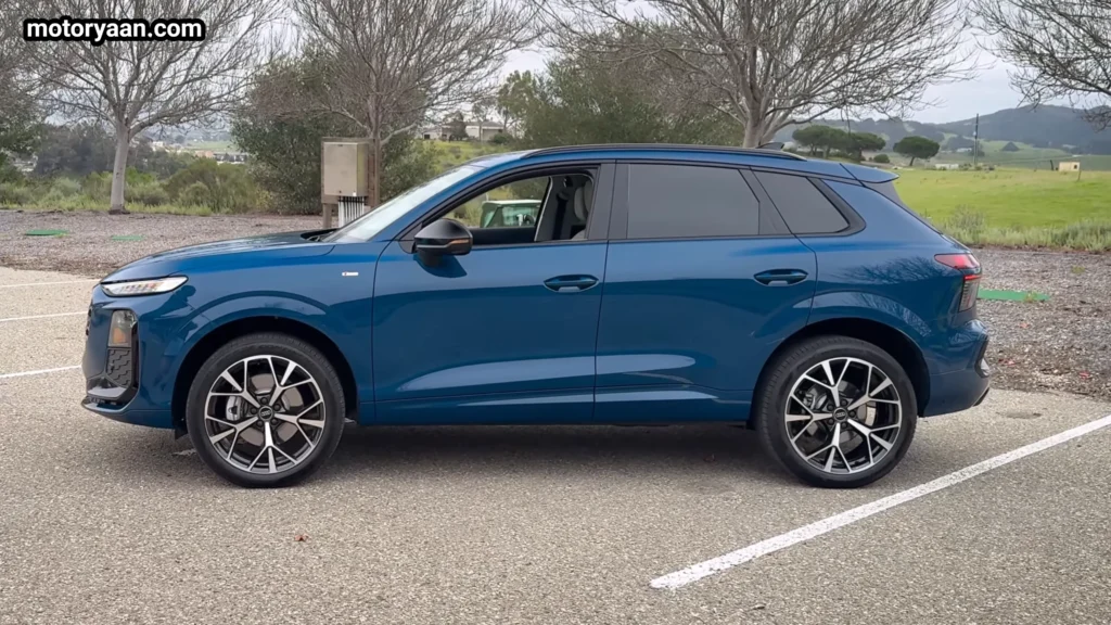 2026 Audi Q3 full side profile showing SUV proportions roofline and alloy wheel design