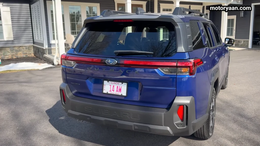 2026 Subaru Outback rear design with LED tail lights and light bar