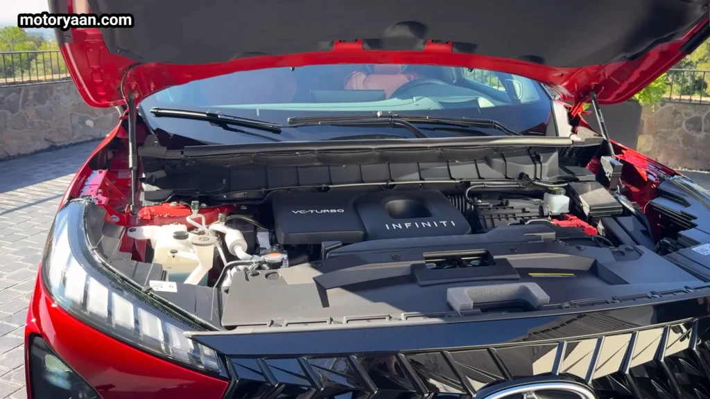 2027 Infiniti QX65 2.0L VC Turbo engine under the hood