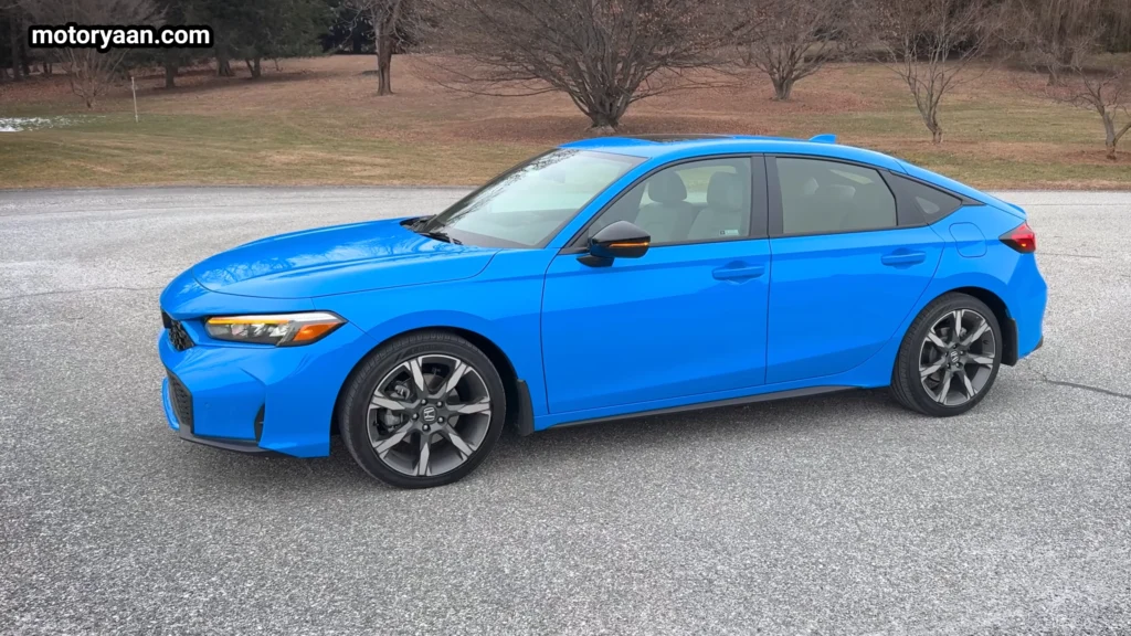 2026 Honda Civic Hybrid Hatchback complete side profile showing body lines