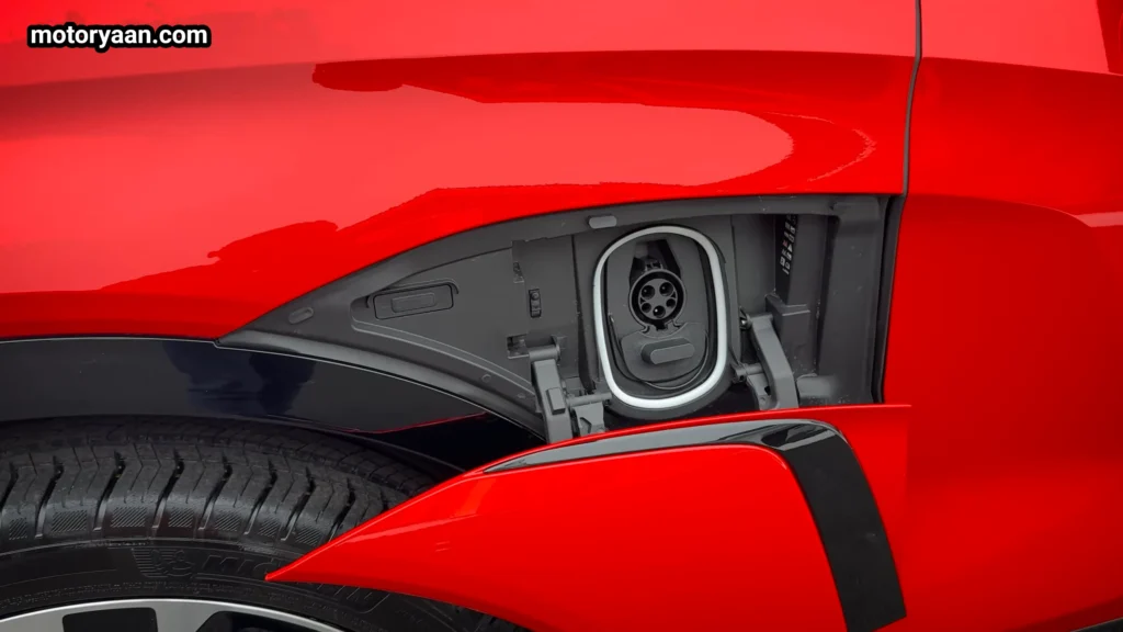 2026 Chevrolet Blazer EV SS charging port close up with CCS fast charging connector