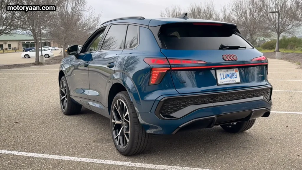 2026 Audi Q3 side and rear three quarter view showing tail lights and rear styling