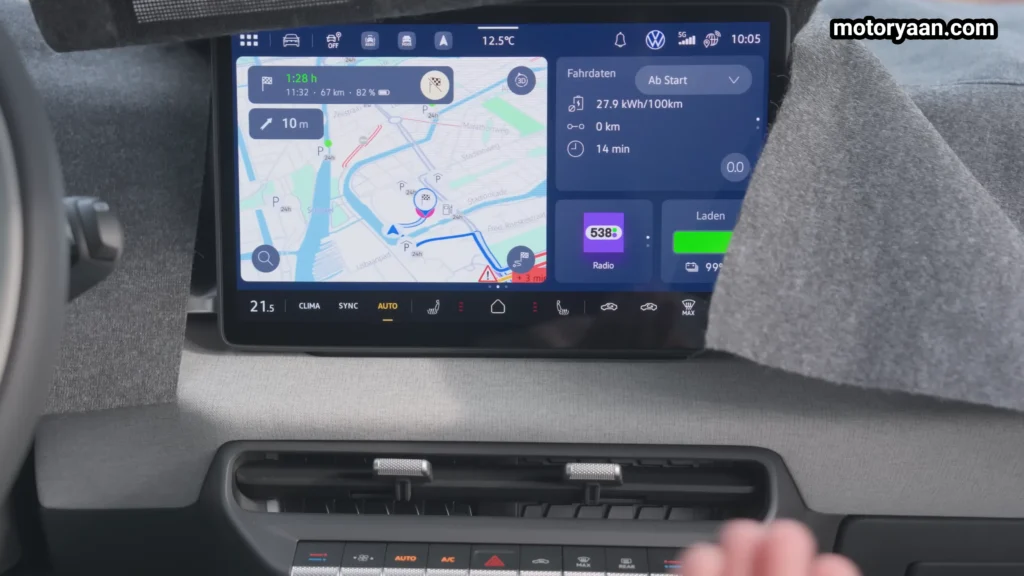 Volkswagen ID Cross infotainment system touchscreen dashboard layout