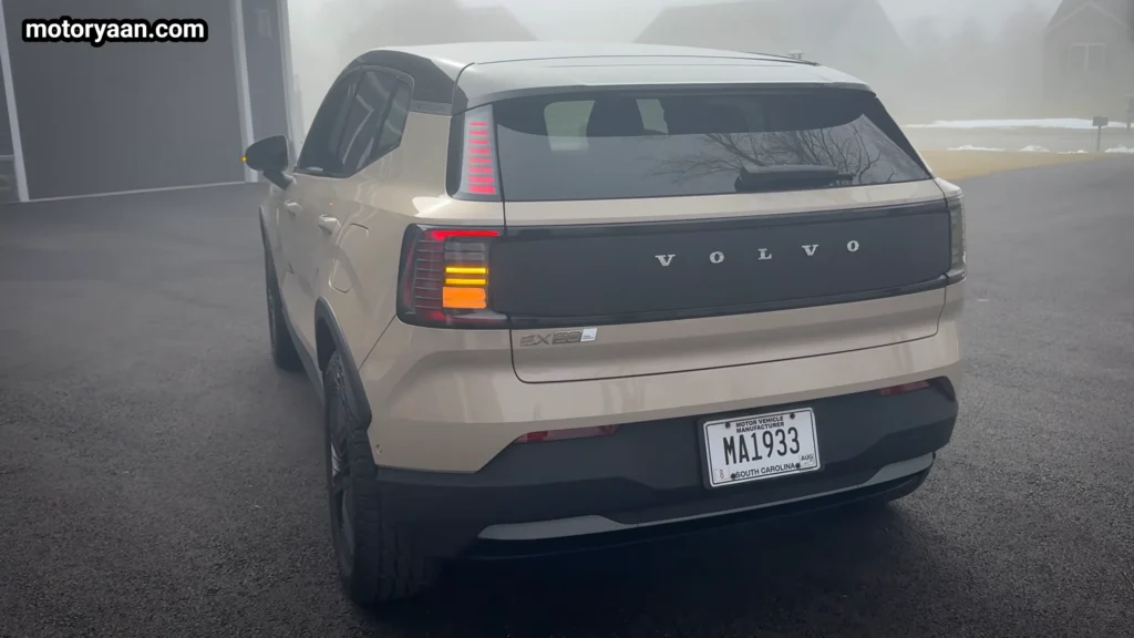 2026 Volvo EX30 Cross Country rear three quarter view compact SUV design
