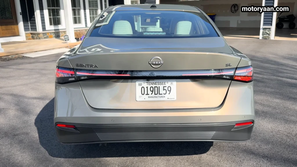 2026 Nissan Sentra SL rear profile LED tail lights trunk design