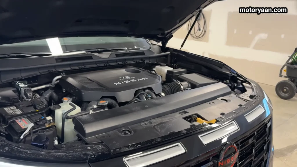 2026 Nissan Armada Pro 4X twin turbo V6 engine bay