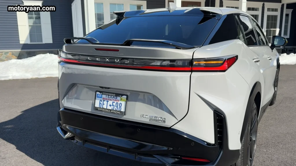 2026 Lexus RZ 550e F Sport rear profile LED tail lights