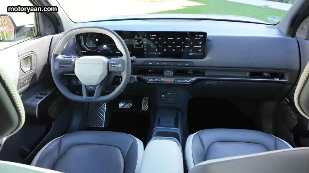 2026 Kia EV2 dashboard infotainment system and center console controls